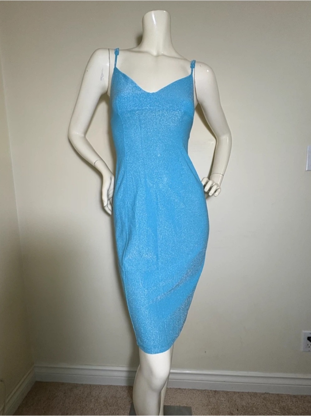Karen Millen Sky Blue Shimmer Dress S